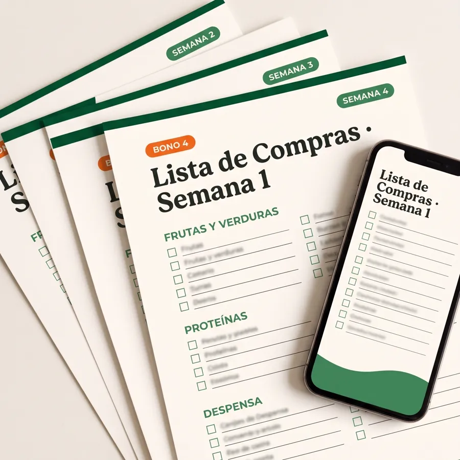 Bono 4: Lista de Compras Semanal, las listas semanales impresas y en el celular